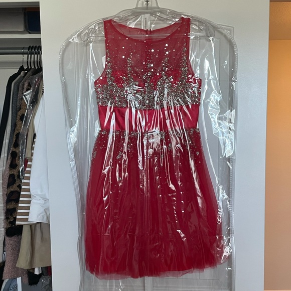 Red Sherri Hill Cocktail or Prom Dress - Picture 1 of 5